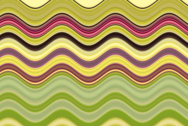 Farklı kalınlıklarda çizgiler oluşturulmuş renkli dalgalı arkaplan