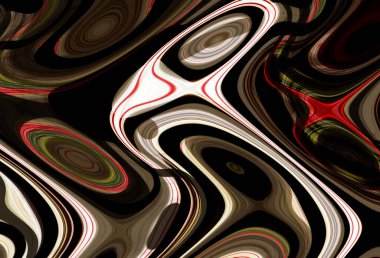 Eğri şekillerden oluşan renkli psikedelik bir arka plan. Görüntü