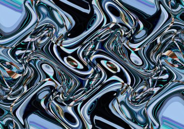 Eğri şekillerden oluşan renkli psikedelik bir arka plan. Görüntü