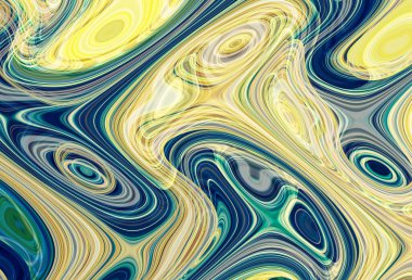 Eğri şekillerden oluşan renkli psikedelik bir arka plan. Görüntü