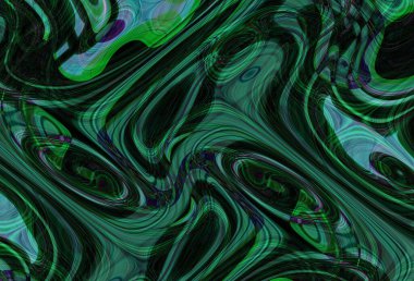 Eğri şekillerden oluşan renkli psikedelik bir arka plan. Görüntü