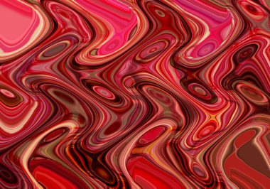 Eğri şekillerden oluşan renkli psikedelik bir arka plan. Görüntü