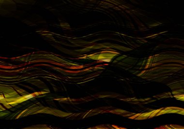 Farklı kalınlıklarda çizgiler oluşturulmuş renkli dalgalı bir arkaplan. Görüntü