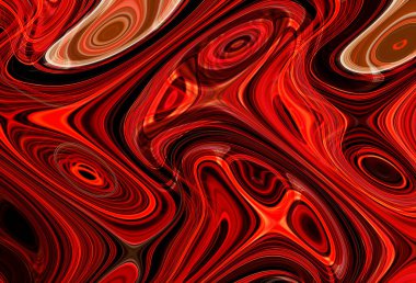 Eğri şekillerden oluşan renkli psikedelik bir arka plan. Görüntü