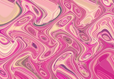 Eğri şekillerden oluşan renkli psikedelik bir arka plan. Görüntü