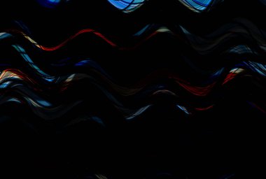 Farklı kalınlıklarda çizgiler oluşturulmuş renkli dalgalı bir arkaplan. Görüntü