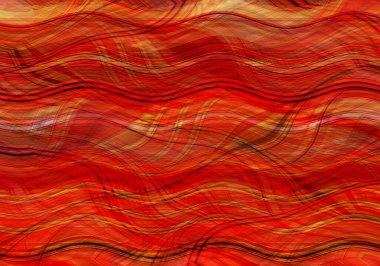 Farklı kalınlıklarda çizgiler oluşturulmuş renkli dalgalı bir arkaplan. Görüntü