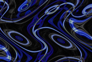 Eğri şekillerden oluşan renkli psikedelik bir arka plan. Görüntü