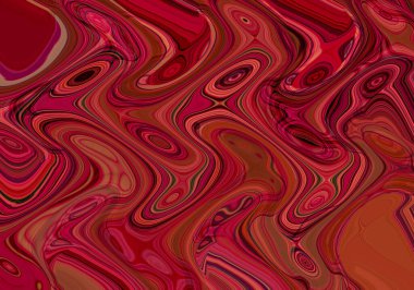 Eğri şekillerden oluşan renkli psikedelik bir arka plan. Görüntü