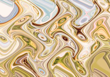 Eğri şekillerden oluşan renkli psikedelik bir arka plan. Görüntü