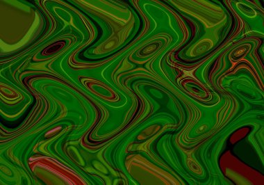 Eğri şekillerden oluşan renkli psikedelik bir arka plan. Görüntü