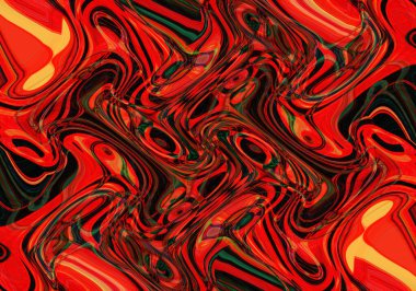 Eğri şekillerden oluşan renkli psikedelik bir arka plan. Görüntü