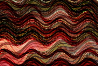 Farklı kalınlıklarda çizgiler oluşturulmuş renkli dalgalı bir arkaplan. Görüntü