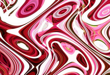 Eğri şekillerden oluşan renkli psikedelik bir arka plan. Görüntü