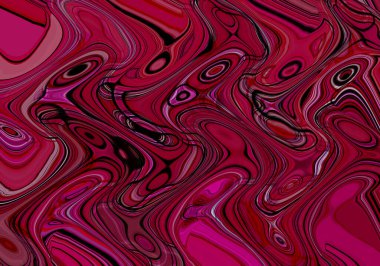 Eğri şekillerden oluşan renkli psikedelik bir arka plan. Görüntü