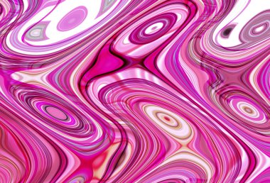 Eğri şekillerden oluşan renkli psikedelik bir arka plan. Görüntü