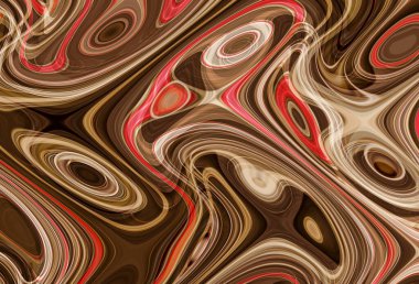 Eğri şekillerden oluşan renkli psikedelik bir arka plan. Görüntü