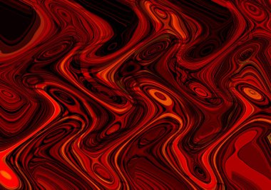 Eğri şekillerden oluşan renkli psikedelik bir arka plan. Görüntü