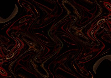 Eğri şekillerden oluşan renkli psikedelik bir arka plan. Görüntü