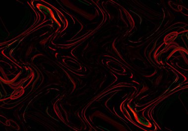 Eğri şekillerden oluşan renkli psikedelik bir arka plan. Görüntü