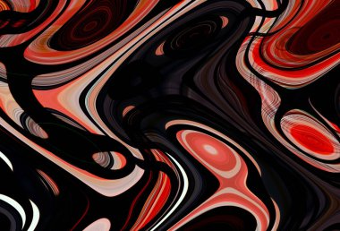 Eğri şekillerden oluşan renkli psikedelik bir arka plan. Görüntü