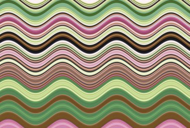 Farklı kalınlıklarda çizgiler oluşturulmuş renkli dalgalı arkaplan