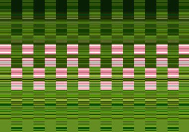 Dikey çizgiler ve renk kareleri ile oluşturulan soyut renkli desen. Görüntü