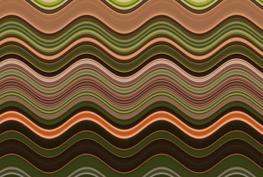 Farklı kalınlıklarda çizgiler oluşturulmuş renkli dalgalı arkaplan