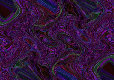 Eğri şekillerden oluşan renkli psikedelik bir arka plan. Görüntü