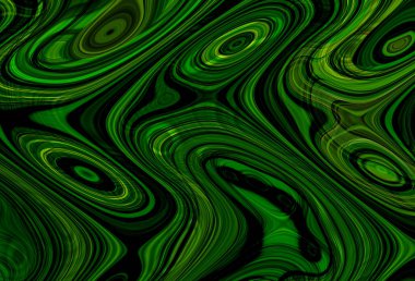 Eğri şekillerden oluşan renkli psikedelik bir arka plan. Görüntü