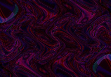 Eğri şekillerden oluşan renkli psikedelik bir arka plan. Görüntü