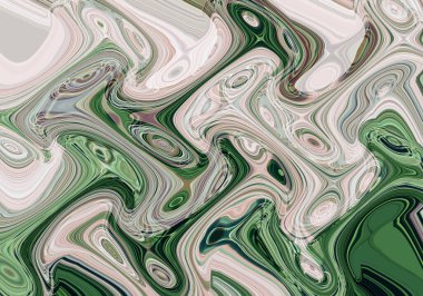 Eğri şekillerden oluşan renkli psikedelik bir arka plan. Görüntü