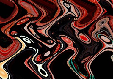 Eğri şekillerden oluşan renkli psikedelik bir arka plan. Görüntü