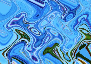 Eğri şekillerden oluşan renkli psikedelik bir arka plan. Görüntü