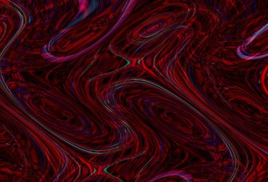 Eğri şekillerden oluşan renkli psikedelik bir arka plan. Görüntü