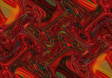 Eğri şekillerden oluşan renkli psikedelik bir arka plan. Görüntü