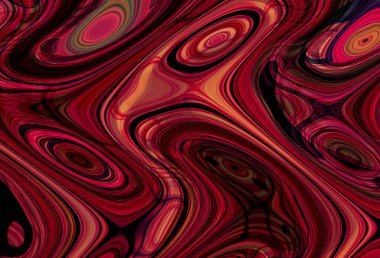 Eğri şekillerden oluşan renkli psikedelik bir arka plan. Görüntü