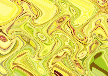 Eğri şekillerden oluşan renkli psikedelik bir arka plan. Görüntü