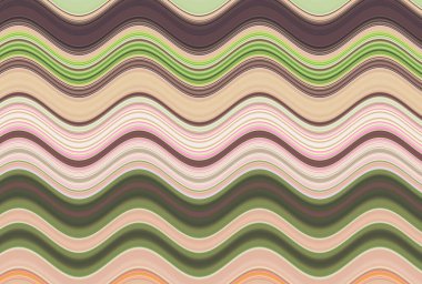 Farklı kalınlıklarda çizgiler oluşturulmuş renkli dalgalı arkaplan
