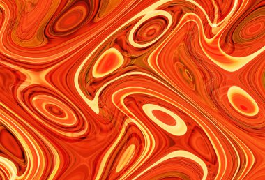 Eğri şekillerden oluşan renkli psikedelik bir arka plan. Görüntü