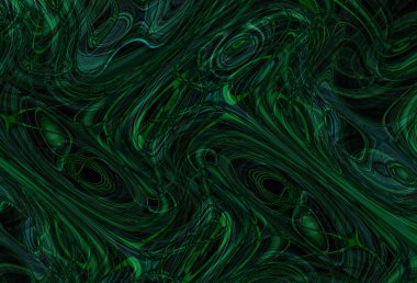 Eğri şekillerden oluşan renkli psikedelik bir arka plan. Görüntü