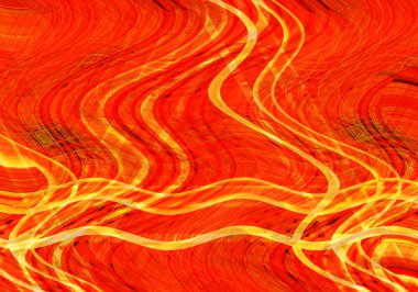 Farklı kalınlıklarda çizgiler oluşturulmuş renkli dalgalı bir arkaplan. Görüntü