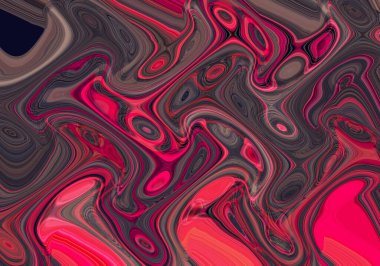 Eğri şekillerden oluşan renkli psikedelik bir arka plan. Görüntü