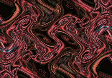 Eğri şekillerden oluşan renkli psikedelik bir arka plan. Görüntü