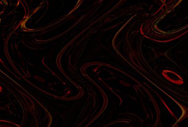 Eğri şekillerden oluşan renkli psikedelik bir arka plan. Görüntü