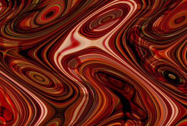 Eğri şekillerden oluşan renkli psikedelik bir arka plan. Görüntü