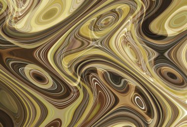 Eğri şekillerden oluşan renkli psikedelik bir arka plan. Görüntü