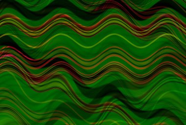 Farklı kalınlıklarda çizgiler oluşturulmuş renkli dalgalı bir arkaplan. Görüntü