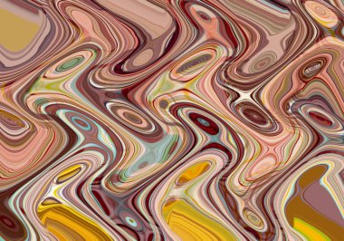 Eğri şekillerden oluşan renkli psikedelik bir arka plan. Görüntü