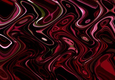 Eğri şekillerden oluşan renkli psikedelik bir arka plan. Görüntü